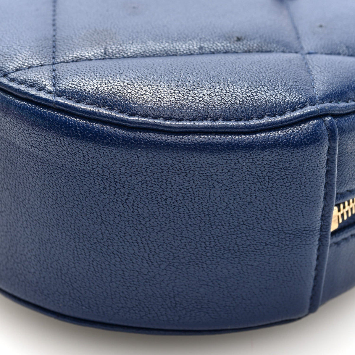 Lambskin Quilted Chanel 19 Round Clutch With Chain Navy