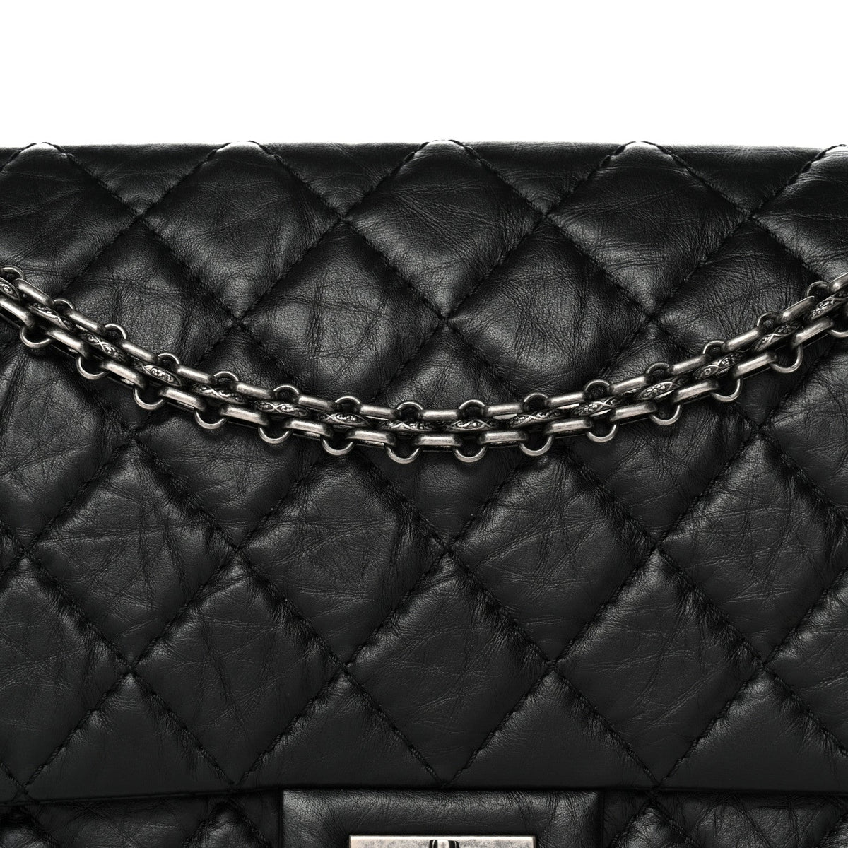 Aged Calfskin Quilted 2.55 Reissue 226 Flap Black