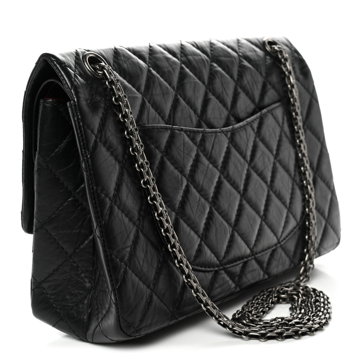Aged Calfskin Quilted 2.55 Reissue 226 Flap Black