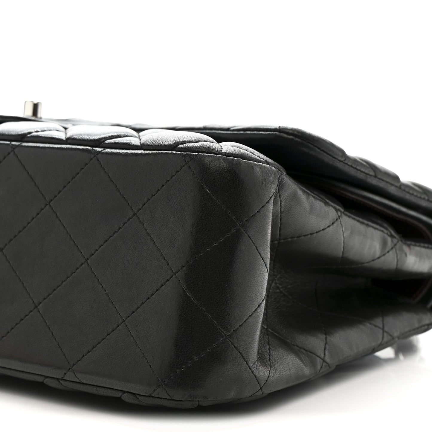 Lambskin Quilted Jumbo Double Flap Black