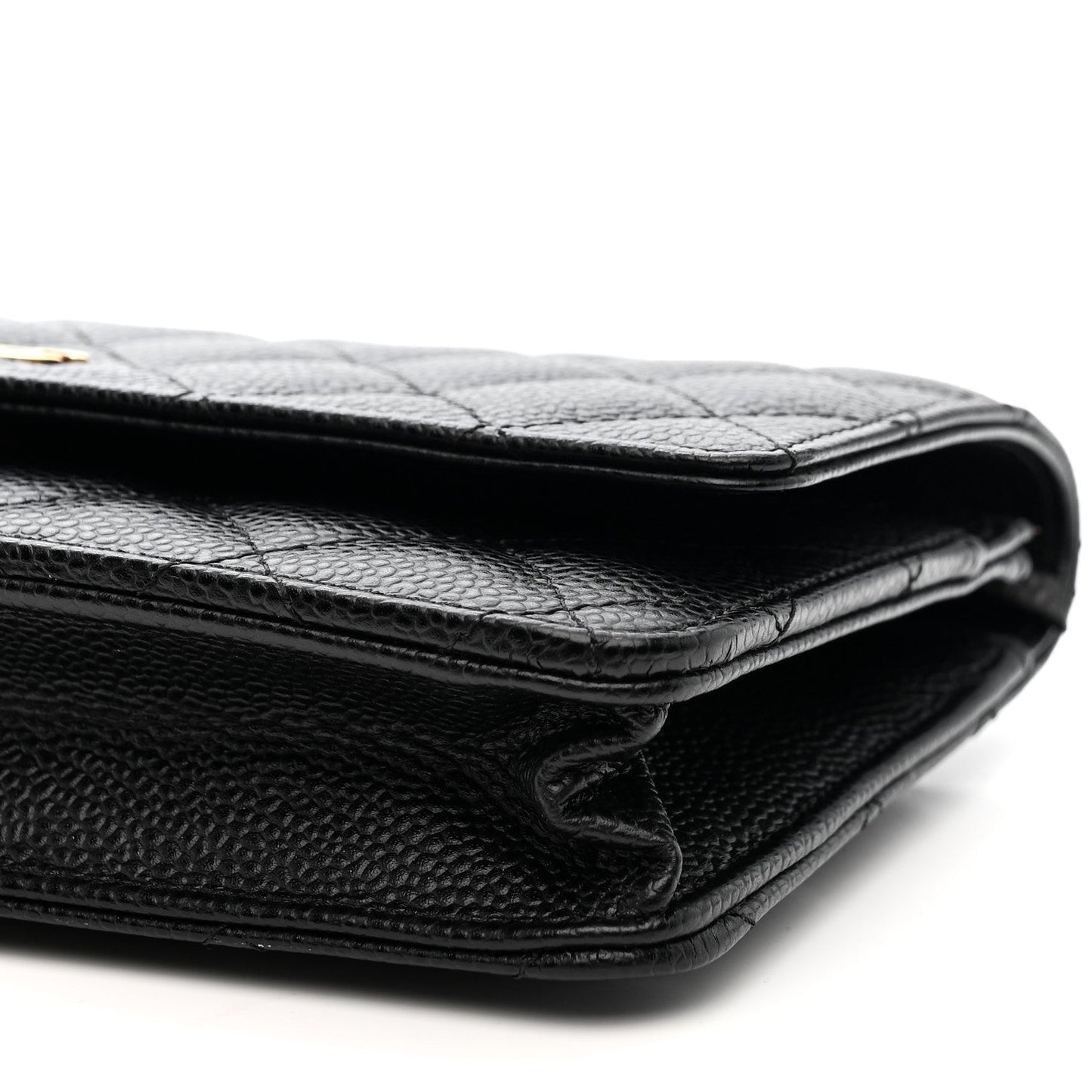 Caviar Quilted Wallet on Chain WOC Black