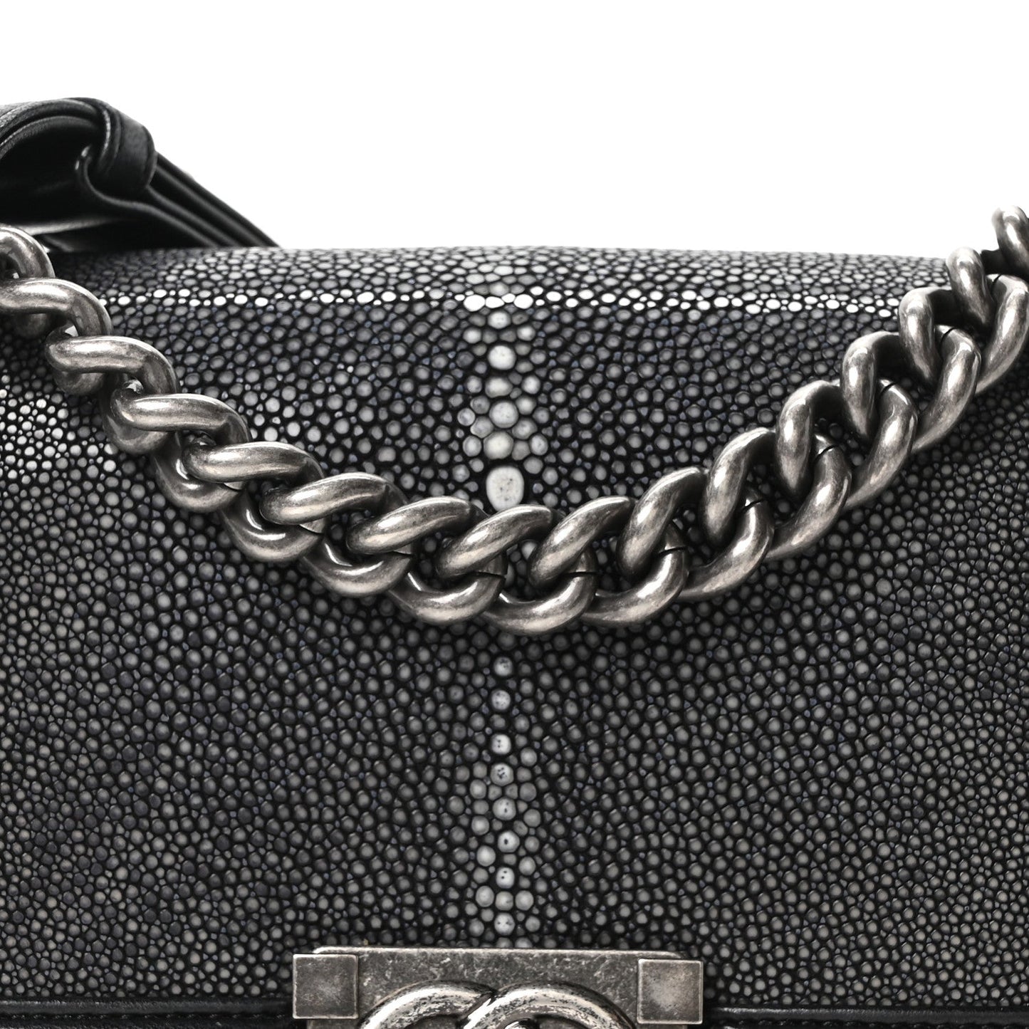 Galuchat Stingray Small Boy Flap Black