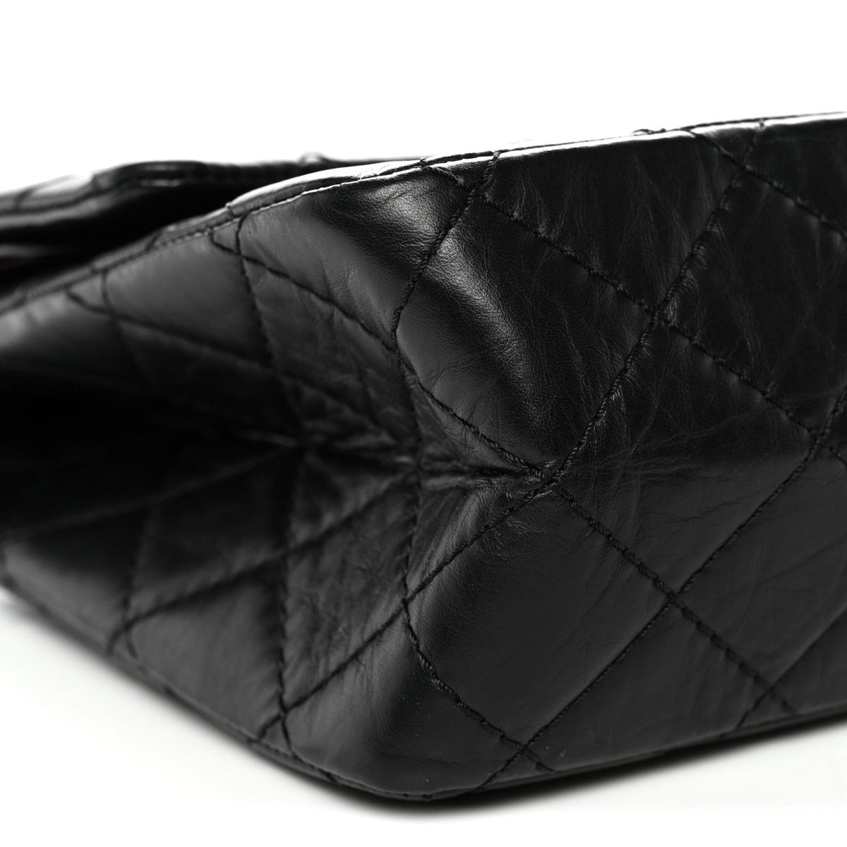 Aged Calfskin Quilted 2.55 Reissue 226 Flap Black