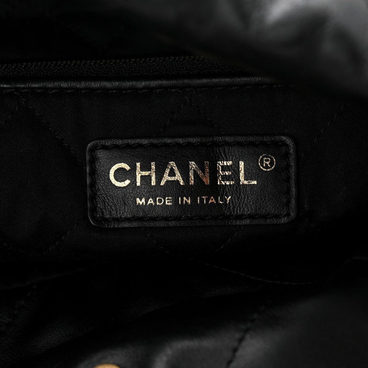 Shiny Calfskin Quilted Small Chanel 22 Black