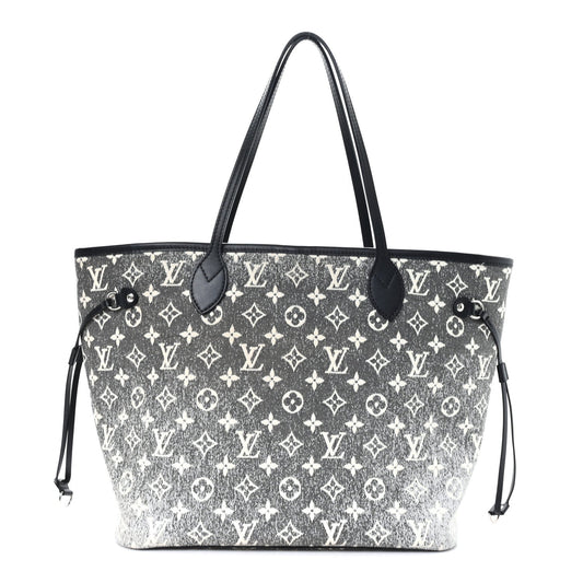 Denim Monogram Jacquard Neverfull MM Grey