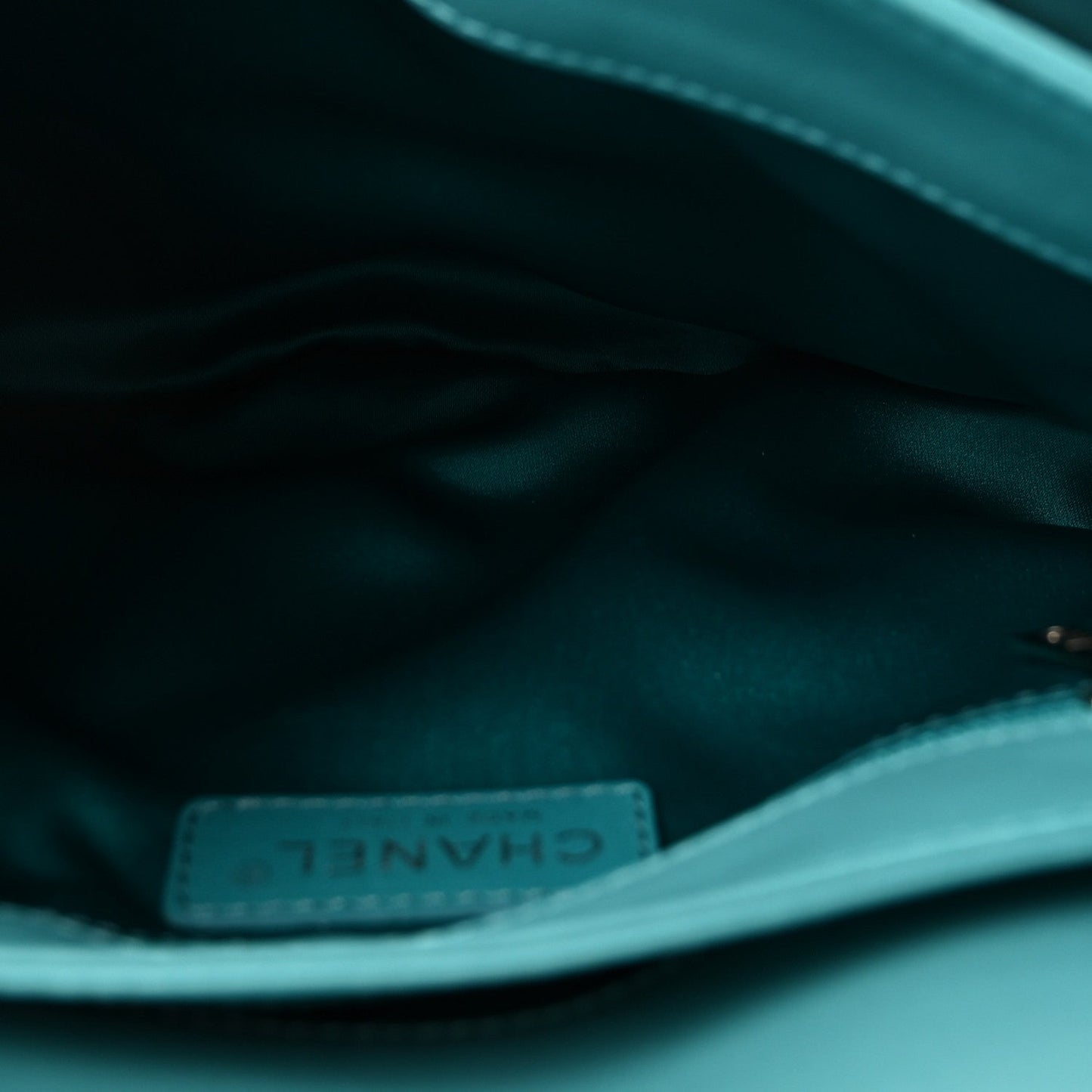 Calfskin Stitched Double Flap Bag Turquoise