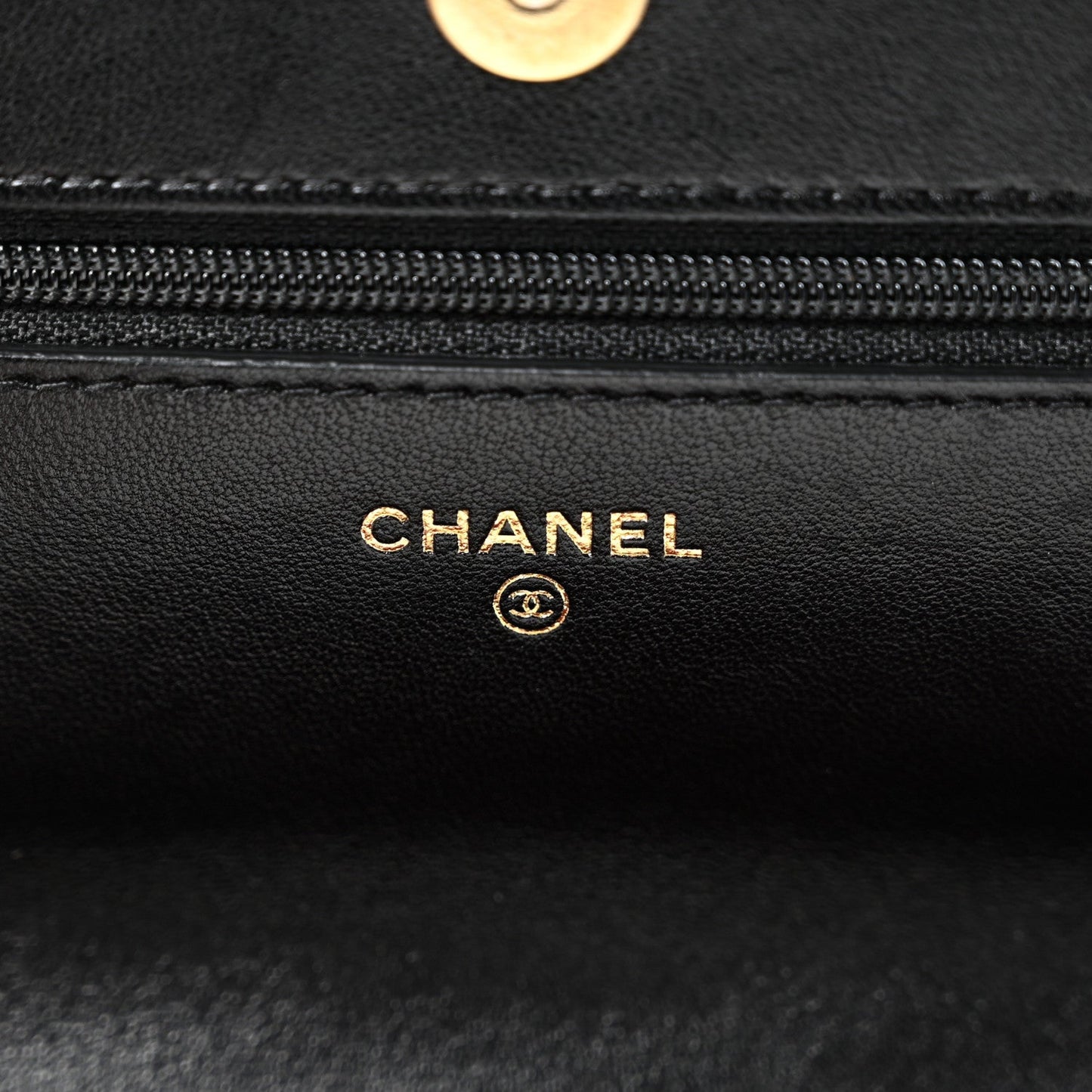 Lambskin Quilted Chanel 19 Wallet On Chain WOC Black